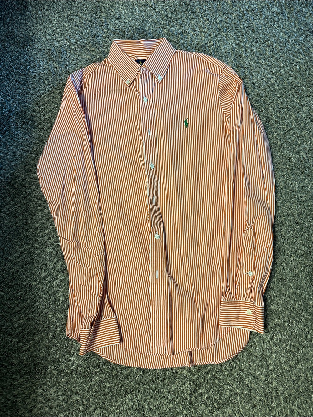 Polo by Ralph Lauren Orange Stripe Button-Down Dress Shirt